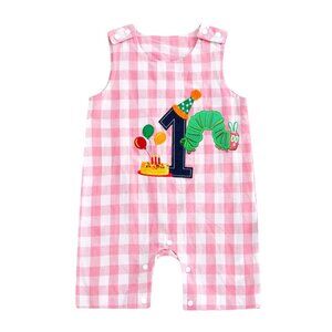 The Very Hungry Caterpillar Romper First Birthday Outfit Clothes Shortall